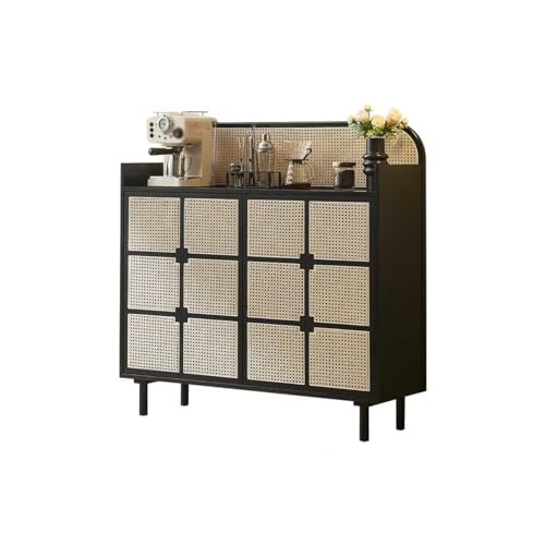 LAPADULA Konsolenschrank Retro Holz Sideboard Wohnzimmer Küche Lagerschrank Rattan Veranda Lagerschrank Buffet-Aufbewahrungsschrank von LAPADULA