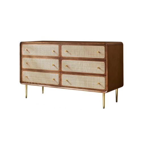LAPADULA Konsolenschrank Sideboard aus Holz und Rattan, moderner ESS-/Schubladenschrank, Aufbewahrungsschrank, Eingangsschrank Buffet-Aufbewahrungsschrank von LAPADULA