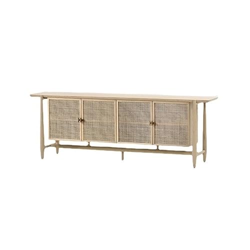 LAPADULA Konsolenschrank Wabi-Sabi-Stil Holz Sideboard Haushalt Viertüriger Lagerschrank Retro Eingang Teeschrank Buffet-Aufbewahrungsschrank von LAPADULA