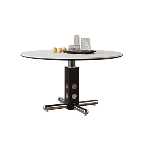 LAPADULA Küchentische Schwarzer runder Tisch for Zuhause, Wohnzimmer, Edelstahl, Aluminiumlegierung, Esstisch aus Steinplatte Esszimmertisch LAPADULA Küchentische Schwarzer runder Tisch for Zuhause, Wohnzimmer, Edelstahl, Aluminiumlegierung, Esstisch aus Steinplatte Esszimmertisch von LAPADULA