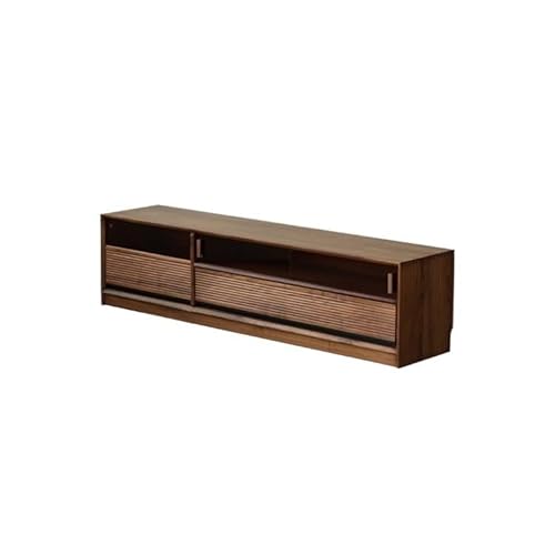 LAPADULA TV-Schrank 180 x 40 45 cm Country-Entertainment-Center aus Walnussholz, Wohnzimmer-Unterschrank Massivholz, einfache Aufbewahrungsmöbel Glas Unterhaltungszentrum von LAPADULA