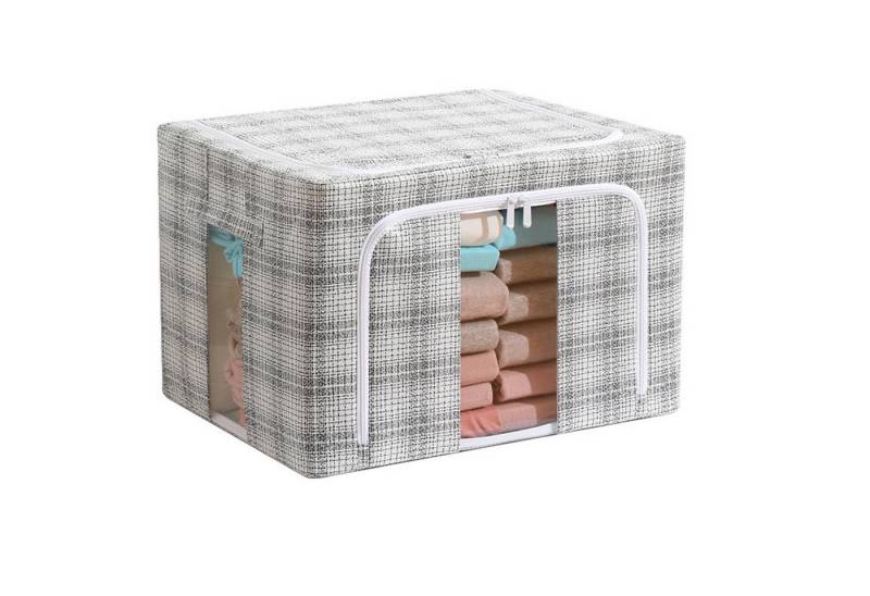 LAPAPRO Aufbewahrungsbox 66L Kleider Aufbewahrungsbehälter mit Metallrahmen Transparent von LAPAPRO