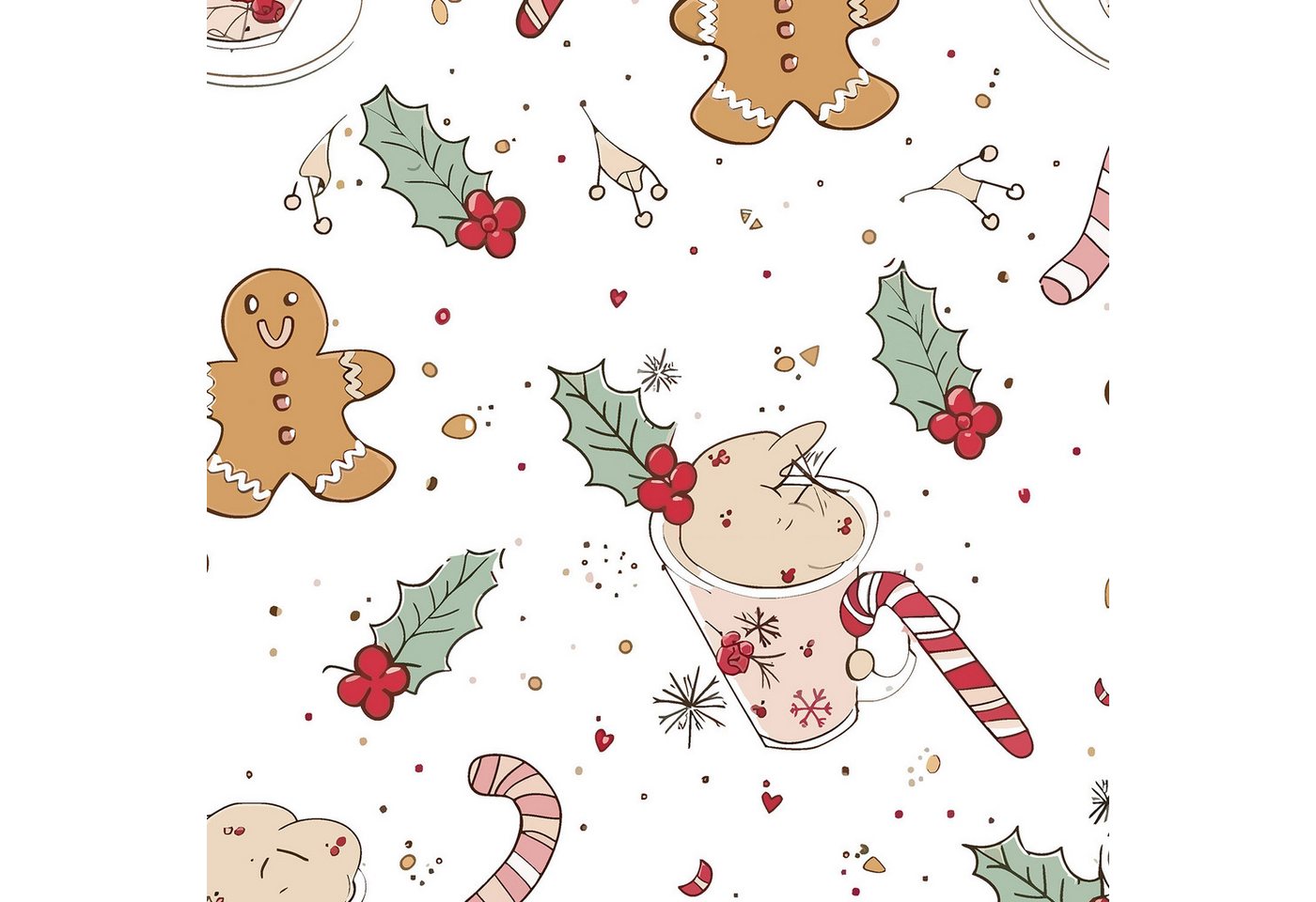 LAPAPRO Tischdecke Weihnachten Tischdecke Farbfest mit Weihnachtsbaum Druck (10-tlg), 36" x 59" Aquarelldruck,Geeignet für Festliche Tischdecken von LAPAPRO