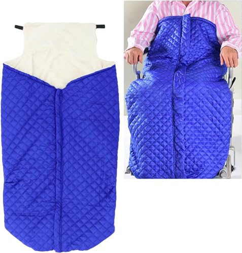 LAPLUIE Fleecegefütterter Rollstuhldecke, wasserdichte Rollstuhl Fußsack, Universelle Passform für Rollstühle | Erwachsenengröße | Leicht anzubringende Rollstuhldecke | Wärme und Behaglichkeit (Blau) von LAPLUIE