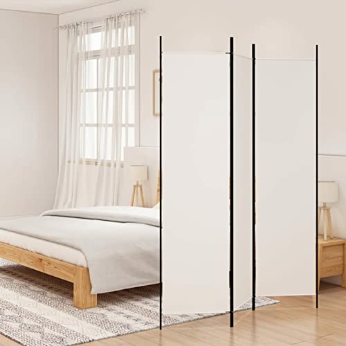 3-TLG. Paravent, LAPOOH Raumtrenner, Raumteiler, Trennwand, Room Divider, Balkon Sichtschutz, Umkleidekabine Freistehend, Stellwand Sichtschutz, Weiß 150x200 cm Stoff von LAPOOH