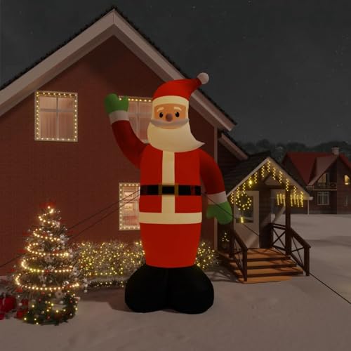 Aufblasbarer Weihnachtsmann mit, LAPOOH Weihnachtsdorf Mit Beleuchtung, Weihnachtsmann Deko Außen, Aufblasbare Weihnachtsdeko, Aufblasbarer Weihnachtsmann, 620 cm von LAPOOH