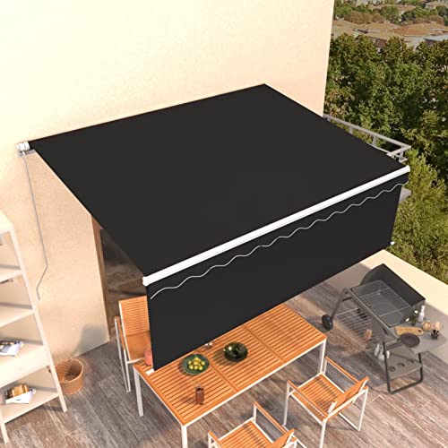 Gelenkarmmarkise Einziehbar mit Jalousie, LAPOOH Balkon Markise, Sonnenschutz, Balkon überdachung, Sonnenmarkise, Terrassen-markisen, 4x3 m Anthrazit von LAPOOH