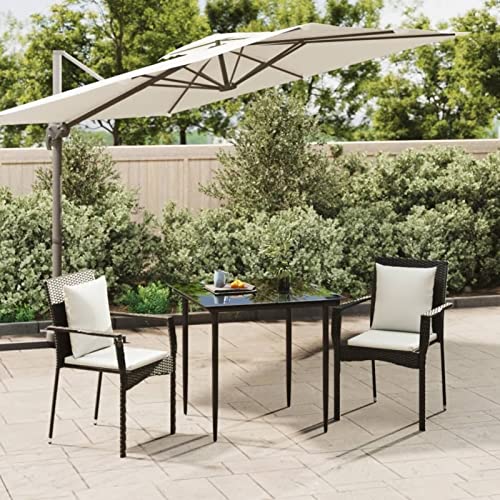 LAPOOH 3-TLG. Garten-Essgruppe mit Kissen Schwarz Poly Rattan, Esstisch Mit Stühlen Set, Gartenmöbel Sitzgruppe, Balkon Möbel, Gartenlounge Set, Terrassenmöbel, Balkonmöbel Set - 3185131 LAPOOH 3-TLG. Garten-Essgruppe mit Kissen Schwarz Poly Rattan, Esstisch Mit Stühlen Set, Gartenmöbel Sitzgruppe, Balkon Möbel, Gartenlounge Set, Terrassenmöbel, Balkonmöbel Set - 3185131 von LAPOOH