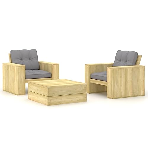 LAPOOH 3-TLG. Garten-Lounge-Set mit Kissen Kiefernholz Imprägniert, Lounge Gartenmöbel Set, Terassenmöbel Wetterfest, Loungemöbel Terrasse, Gartenlounge, Garten Loungemöbel Set, 3065805 LAPOOH 3-TLG. Garten-Lounge-Set mit Kissen Kiefernholz Imprägniert, Lounge Gartenmöbel Set, Terassenmöbel Wetterfest, Loungemöbel Terrasse, Gartenlounge, Garten Loungemöbel Set, 3065805 von LAPOOH