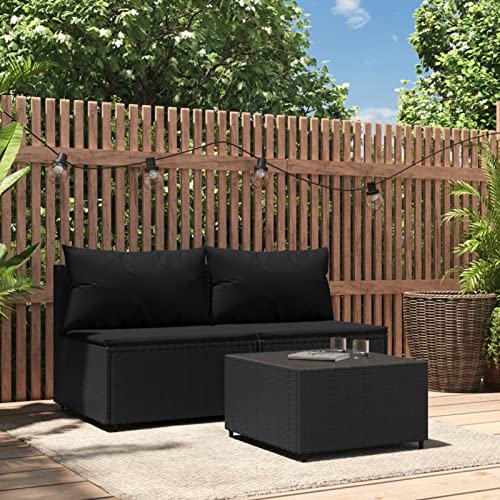 LAPOOH 3-TLG. Garten-Lounge-Set mit Kissen Schwarz Poly Rattan, Lounge Gartenmöbel Set, Terassenmöbel Wetterfest, Loungemöbel Terrasse, Gartenlounge, Garten Loungemöbel Set, 319787 LAPOOH 3-TLG. Garten-Lounge-Set mit Kissen Schwarz Poly Rattan, Lounge Gartenmöbel Set, Terassenmöbel Wetterfest, Loungemöbel Terrasse, Gartenlounge, Garten Loungemöbel Set, 319787 von LAPOOH