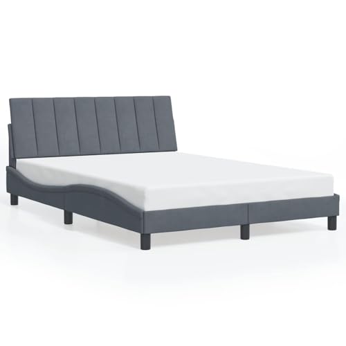 LAPOOH 3213770 Bettgestell mit LED-Leuchten, Samt, Dunkelgrau, 120 x 200 cm, Bettgestell, Bettgestell, Jugendbett, Schlafzimmer, Lattenrost LAPOOH 3213770 Bettgestell mit LED-Leuchten, Samt, Dunkelgrau, 120 x 200 cm, Bettgestell, Bettgestell, Jugendbett, Schlafzimmer, Lattenrost von LAPOOH
