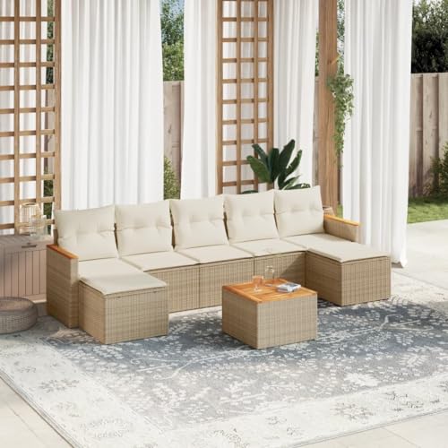 LAPOOH 3226240 Gartenmöbel-Set mit Kissen, Beige, 8-teilig, PE-Rattan, Gartenmöbel, Gartenmöbel, Gartenmöbel-Set LAPOOH 3226240 Gartenmöbel-Set mit Kissen, Beige, 8-teilig, PE-Rattan, Gartenmöbel, Gartenmöbel, Gartenmöbel-Set von LAPOOH