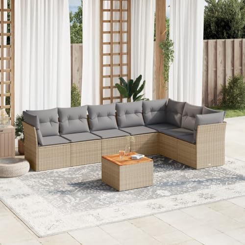 LAPOOH 3256010 Gartenmöbel-Set mit Kissen, Beige, 8-teiliges Rattan-Set, Gartenmöbel, Gartenmöbel, Outdoor-Möbel, Gartenmöbel-Set LAPOOH 3256010 Gartenmöbel-Set mit Kissen, Beige, 8-teiliges Rattan-Set, Gartenmöbel, Gartenmöbel, Outdoor-Möbel, Gartenmöbel-Set von LAPOOH
