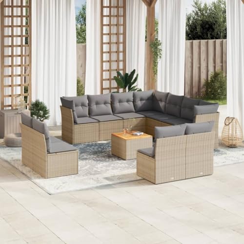 LAPOOH 3256038 Gartenmöbel-Set mit Kissen, Beige, Mischung, 12-teilig, PE-Rattan, Gartenmöbel, Gartenmöbel, Outdoor-Gartenmöbel LAPOOH 3256038 Gartenmöbel-Set mit Kissen, Beige, Mischung, 12-teilig, PE-Rattan, Gartenmöbel, Gartenmöbel, Outdoor-Gartenmöbel von LAPOOH