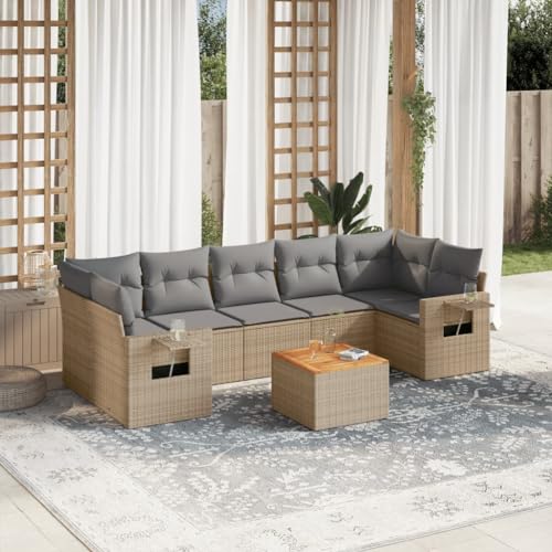 LAPOOH 3256808 Gartenmöbel-Set mit Kissen, Beige, 8-teiliges Rattan-Set, Gartenmöbel, Gartenmöbel, Outdoor-Möbel, Gartenmöbel-Set LAPOOH 3256808 Gartenmöbel-Set mit Kissen, Beige, 8-teiliges Rattan-Set, Gartenmöbel, Gartenmöbel, Outdoor-Möbel, Gartenmöbel-Set von LAPOOH