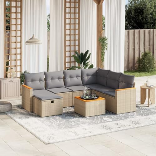 LAPOOH 3265336 Gartenmöbel-Set mit Kissen, Beige, 8-teiliges Rattan-Set, Gartenmöbel, Gartenmöbel, Gartenmöbel-Set für den Außenbereich LAPOOH 3265336 Gartenmöbel-Set mit Kissen, Beige, 8-teiliges Rattan-Set, Gartenmöbel, Gartenmöbel, Gartenmöbel-Set für den Außenbereich von LAPOOH