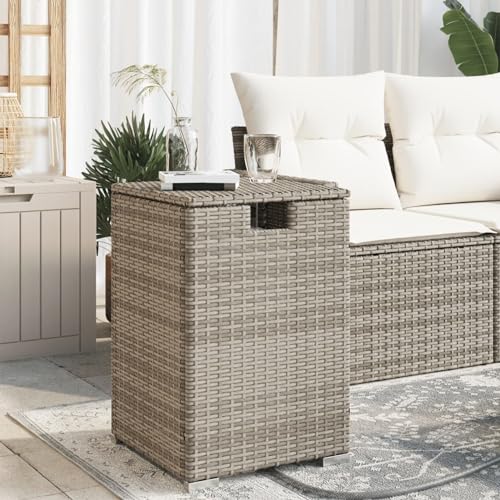 LAPOOH 366296 Abdeckung für Propangasflaschen, Rattan, Grau, 40 x 40 x 60 cm, Gartentisch, Gartentisch, Beistelltisch für den Garten von LAPOOH