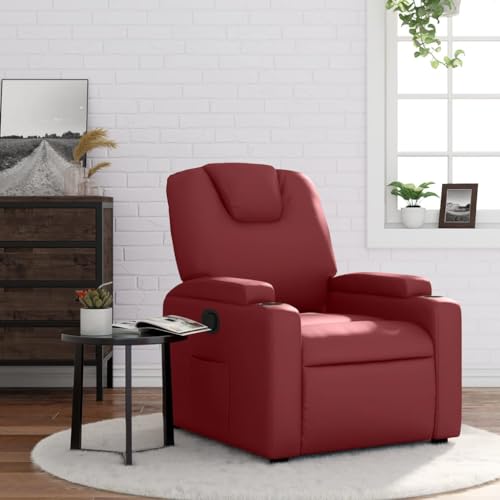 LAPOOH 372393 Fernsehsessel aus Kunstleder, Rot, Filmsessel, Wohnzimmersessel, -Sessel, Tantra-Sessel, Fernsehsessel, Stillsessel von LAPOOH