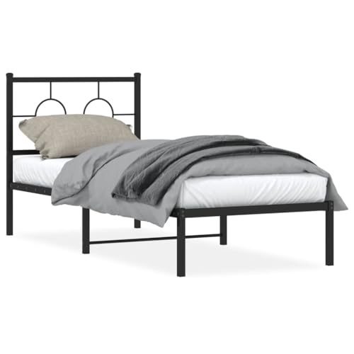 LAPOOH 376216 Bettgestell mit Kopfteil, Metall, schwarz, 75 x 190 cm, Bettgestell, Bettrahmen, Jugendbett, Schlafzimmerbett, Lattenrost LAPOOH 376216 Bettgestell mit Kopfteil, Metall, schwarz, 75 x 190 cm, Bettgestell, Bettrahmen, Jugendbett, Schlafzimmerbett, Lattenrost von LAPOOH