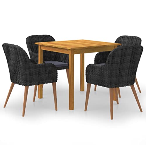 LAPOOH 5-TLG. Garten-Essgruppe Schwarz, Esstisch Mit Stühlen Set, Gartenmöbel Sitzgruppe, Balkon Möbel, Gartenlounge Set, Terrassenmöbel, Balkonmöbel Set - 3067732 LAPOOH 5-TLG. Garten-Essgruppe Schwarz, Esstisch Mit Stühlen Set, Gartenmöbel Sitzgruppe, Balkon Möbel, Gartenlounge Set, Terrassenmöbel, Balkonmöbel Set - 3067732 von LAPOOH