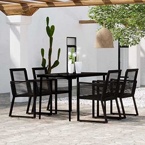 LAPOOH 5-TLG. Garten-Essgruppe Schwarz, Esstisch Mit Stühlen Set, Gartenmöbel Sitzgruppe, Balkon Möbel, Gartenlounge Set, Terrassenmöbel, Balkonmöbel Set - 3099157 LAPOOH 5-TLG. Garten-Essgruppe Schwarz, Esstisch Mit Stühlen Set, Gartenmöbel Sitzgruppe, Balkon Möbel, Gartenlounge Set, Terrassenmöbel, Balkonmöbel Set - 3099157 von LAPOOH