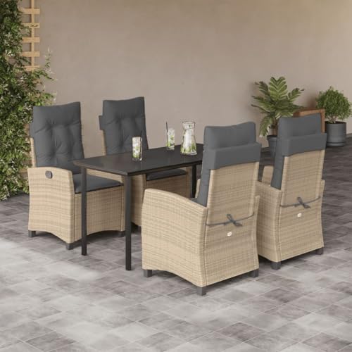LAPOOH 5-TLG. Garten-Essgruppe mit Kissen Beigemischung Poly Rattan, Esstisch Mit Stühlen Set, Gartenmöbel Sitzgruppe, Balkon Möbel, Gartenlounge Set, Terrassenmöbel, Balkonmöbel Set - 3212835 LAPOOH 5-TLG. Garten-Essgruppe mit Kissen Beigemischung Poly Rattan, Esstisch Mit Stühlen Set, Gartenmöbel Sitzgruppe, Balkon Möbel, Gartenlounge Set, Terrassenmöbel, Balkonmöbel Set - 3212835 von LAPOOH