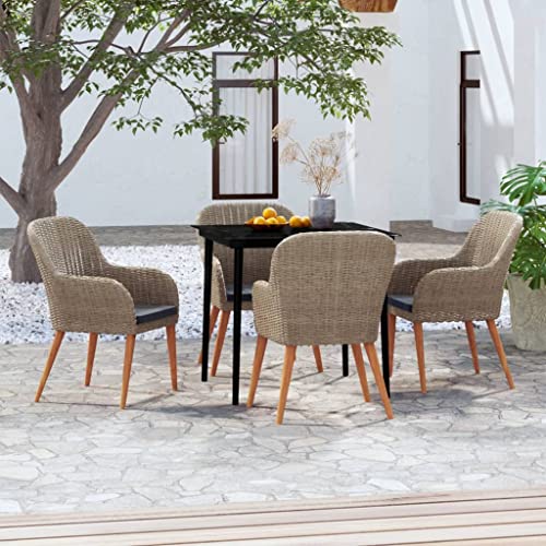 LAPOOH 5-TLG. Garten-Essgruppe mit Kissen Braun, Esstisch Mit Stühlen Set, Gartenmöbel Sitzgruppe, Balkon Möbel, Gartenlounge Set, Terrassenmöbel, Balkonmöbel Set - 3099524 LAPOOH 5-TLG. Garten-Essgruppe mit Kissen Braun, Esstisch Mit Stühlen Set, Gartenmöbel Sitzgruppe, Balkon Möbel, Gartenlounge Set, Terrassenmöbel, Balkonmöbel Set - 3099524 von LAPOOH