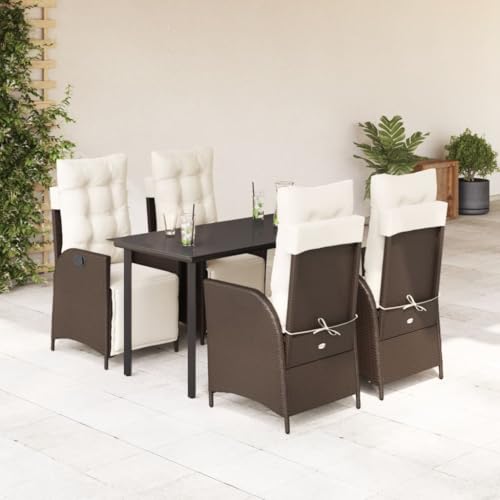 LAPOOH 5-TLG. Garten-Essgruppe mit Kissen Braun Poly Rattan, Esstisch Mit Stühlen Set, Gartenmöbel Sitzgruppe, Balkon Möbel, Gartenlounge Set, Terrassenmöbel, Balkonmöbel Set - 3213415 LAPOOH 5-TLG. Garten-Essgruppe mit Kissen Braun Poly Rattan, Esstisch Mit Stühlen Set, Gartenmöbel Sitzgruppe, Balkon Möbel, Gartenlounge Set, Terrassenmöbel, Balkonmöbel Set - 3213415 von LAPOOH
