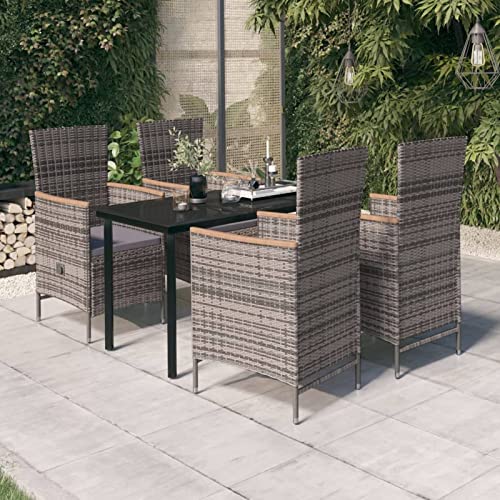 LAPOOH 5-TLG. Garten-Essgruppe mit Kissen Grau, Esstisch Mit Stühlen Set, Gartenmöbel Sitzgruppe, Balkon Möbel, Gartenlounge Set, Terrassenmöbel, Balkonmöbel Set - 3099433 LAPOOH 5-TLG. Garten-Essgruppe mit Kissen Grau, Esstisch Mit Stühlen Set, Gartenmöbel Sitzgruppe, Balkon Möbel, Gartenlounge Set, Terrassenmöbel, Balkonmöbel Set - 3099433 von LAPOOH