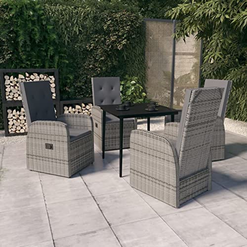 LAPOOH 5-TLG. Garten-Essgruppe mit Kissen Grau, Esstisch Mit Stühlen Set, Gartenmöbel Sitzgruppe, Balkon Möbel, Gartenlounge Set, Terrassenmöbel, Balkonmöbel Set - 3099486 LAPOOH 5-TLG. Garten-Essgruppe mit Kissen Grau, Esstisch Mit Stühlen Set, Gartenmöbel Sitzgruppe, Balkon Möbel, Gartenlounge Set, Terrassenmöbel, Balkonmöbel Set - 3099486 von LAPOOH