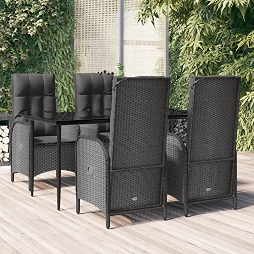 LAPOOH 5-TLG. Garten-Essgruppe mit Kissen Schwarz Poly Rattan, Esstisch Mit Stühlen Set, Gartenmöbel Sitzgruppe, Balkon Möbel, Gartenlounge Set, Terrassenmöbel, Balkonmöbel Set - 3185171 LAPOOH 5-TLG. Garten-Essgruppe mit Kissen Schwarz Poly Rattan, Esstisch Mit Stühlen Set, Gartenmöbel Sitzgruppe, Balkon Möbel, Gartenlounge Set, Terrassenmöbel, Balkonmöbel Set - 3185171 von LAPOOH