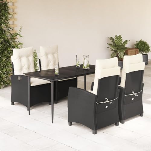 LAPOOH 5-TLG. Garten-Essgruppe mit Kissen Schwarz Poly Rattan, Esstisch Mit Stühlen Set, Gartenmöbel Sitzgruppe, Balkon Möbel, Gartenlounge Set, Terrassenmöbel, Balkonmöbel Set - 3212726 LAPOOH 5-TLG. Garten-Essgruppe mit Kissen Schwarz Poly Rattan, Esstisch Mit Stühlen Set, Gartenmöbel Sitzgruppe, Balkon Möbel, Gartenlounge Set, Terrassenmöbel, Balkonmöbel Set - 3212726 von LAPOOH