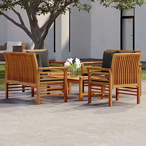 LAPOOH 5-TLG. Garten-Lounge-Set mit Kissen Massivholz Akazie, Lounge Gartenmöbel Set, Terassenmöbel Wetterfest, Loungemöbel Terrasse, Gartenlounge, Garten Loungemöbel Set, 3058100 von LAPOOH