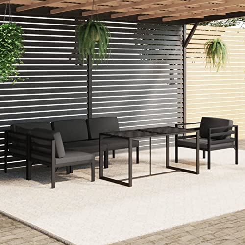 LAPOOH 6-TLG. Garten-Lounge-Set mit Kissen Aluminium Anthrazit, Lounge Gartenmöbel Set, Terassenmöbel Wetterfest, Loungemöbel Terrasse, Gartenlounge, Garten Loungemöbel Set, 3115925 LAPOOH 6-TLG. Garten-Lounge-Set mit Kissen Aluminium Anthrazit, Lounge Gartenmöbel Set, Terassenmöbel Wetterfest, Loungemöbel Terrasse, Gartenlounge, Garten Loungemöbel Set, 3115925 von LAPOOH