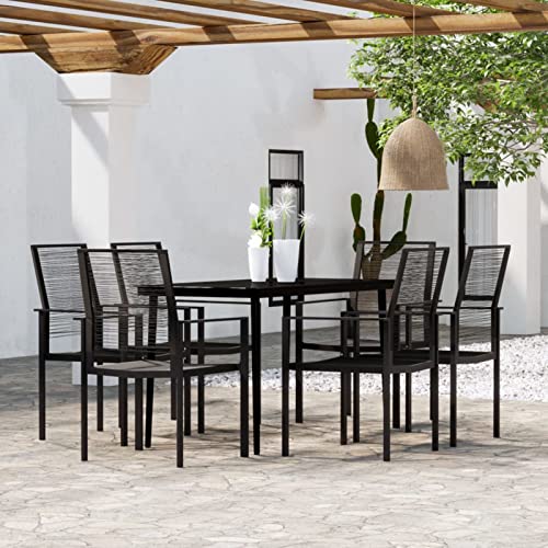 LAPOOH 7-TLG. Garten-Essgruppe Schwarz, Esstisch Mit Stühlen Set, Gartenmöbel Sitzgruppe, Balkon Möbel, Gartenlounge Set, Terrassenmöbel, Balkonmöbel Set - 3099206 LAPOOH 7-TLG. Garten-Essgruppe Schwarz, Esstisch Mit Stühlen Set, Gartenmöbel Sitzgruppe, Balkon Möbel, Gartenlounge Set, Terrassenmöbel, Balkonmöbel Set - 3099206 von LAPOOH