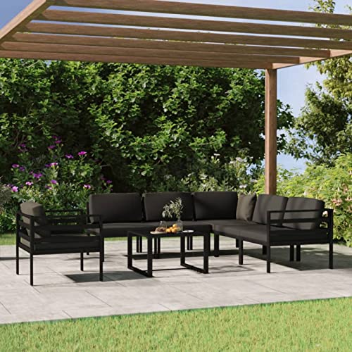 LAPOOH 7-TLG. Garten-Lounge-Set mit Kissen Aluminium Anthrazit, Lounge Gartenmöbel Set, Terassenmöbel Wetterfest, Loungemöbel Terrasse, Gartenlounge, Garten Loungemöbel Set, 3107795 LAPOOH 7-TLG. Garten-Lounge-Set mit Kissen Aluminium Anthrazit, Lounge Gartenmöbel Set, Terassenmöbel Wetterfest, Loungemöbel Terrasse, Gartenlounge, Garten Loungemöbel Set, 3107795 von LAPOOH