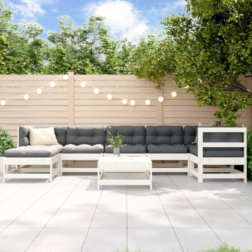 LAPOOH 8-TLG. Garten-Lounge-Set Weiß Massivholz Kiefer, Lounge Gartenmöbel Set, Terassenmöbel Wetterfest, Loungemöbel Terrasse, Gartenlounge, Garten Loungemöbel Set - 3186271 LAPOOH 8-TLG. Garten-Lounge-Set Weiß Massivholz Kiefer, Lounge Gartenmöbel Set, Terassenmöbel Wetterfest, Loungemöbel Terrasse, Gartenlounge, Garten Loungemöbel Set - 3186271 von LAPOOH