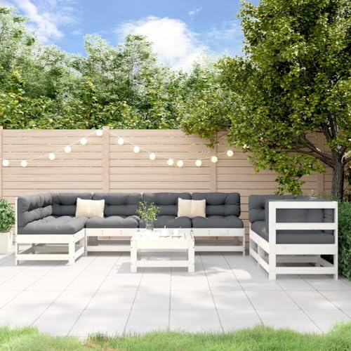 LAPOOH 8-TLG. Garten-Lounge-Set Weiß Massivholz Kiefer, Lounge Gartenmöbel Set, Terassenmöbel Wetterfest, Loungemöbel Terrasse, Gartenlounge, Garten Loungemöbel Set - 3186453 LAPOOH 8-TLG. Garten-Lounge-Set Weiß Massivholz Kiefer, Lounge Gartenmöbel Set, Terassenmöbel Wetterfest, Loungemöbel Terrasse, Gartenlounge, Garten Loungemöbel Set - 3186453 von LAPOOH