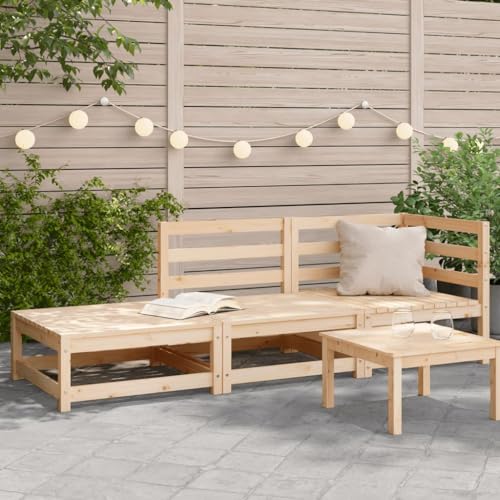 LAPOOH 837970 Gartensofa mit Fußstütze, 2-Sitzer, massives Kiefernholz, Gartensofa, Terrassensofa, Gartenmöbel von LAPOOH