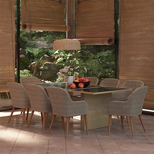 LAPOOH 9-TLG. Garten-Essgruppe Poly Rattan Braun, Esstisch Mit Stühlen Set, Gartenmöbel Sitzgruppe, Balkon Möbel, Gartenlounge Set, Terrassenmöbel, Balkonmöbel Set - 3059486 LAPOOH 9-TLG. Garten-Essgruppe Poly Rattan Braun, Esstisch Mit Stühlen Set, Gartenmöbel Sitzgruppe, Balkon Möbel, Gartenlounge Set, Terrassenmöbel, Balkonmöbel Set - 3059486 von LAPOOH