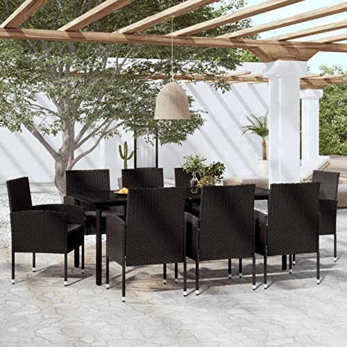 LAPOOH 9-TLG. Garten-Essgruppe Schwarz, Esstisch Mit Stühlen Set, Gartenmöbel Sitzgruppe, Balkon Möbel, Gartenlounge Set, Terrassenmöbel, Balkonmöbel Set - 3099618 LAPOOH 9-TLG. Garten-Essgruppe Schwarz, Esstisch Mit Stühlen Set, Gartenmöbel Sitzgruppe, Balkon Möbel, Gartenlounge Set, Terrassenmöbel, Balkonmöbel Set - 3099618 von LAPOOH