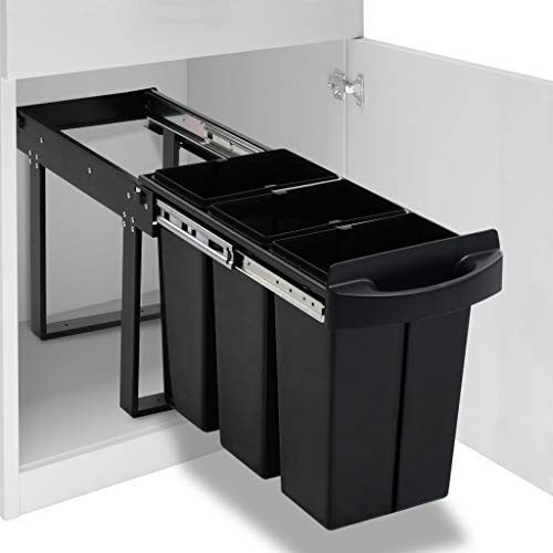 LAPOOH Abfallbehälter für Küchenschrank Ausziehbar Soft-Close 36 L, Mülleimer, Einbaumülleimer, Abfalleimer Küche, Mülltrennsysteme, Abfallsammler, Küchenmülleimer, 51180 von LAPOOH