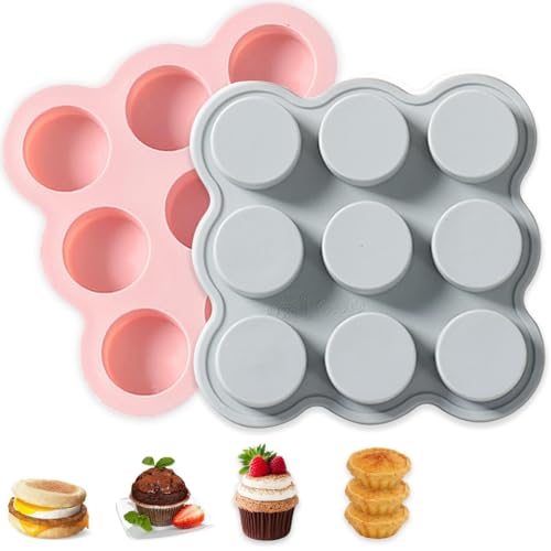 LAPOOH Airfryer-Ei-Form-Set Wiederverwendbare Airfryer-Muffin-Form, Antihaft-Mini-Muffin-Form-Set für Airfryer, Mikrowelle, Ofen, Dampfgarer von LAPOOH