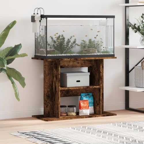 LAPOOH Aquariumständer Räuchereiche 80x35x60 cm Holzwerkstoff, Aquarium Unterschrank, Aquarium Schrank, Aquariumschrank, Aquarium Tisch, Aquarium Stands von LAPOOH