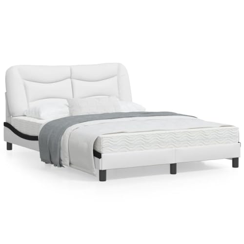 LAPOOH Bettgestell für Kopfteil, Kunstleder, Weiß, Schwarz, 140 x 200 cm, Lattenrost, Bettgestell, Jugendbett, 3208008 LAPOOH Bettgestell für Kopfteil, Kunstleder, Weiß, Schwarz, 140 x 200 cm, Lattenrost, Bettgestell, Jugendbett, 3208008 von LAPOOH