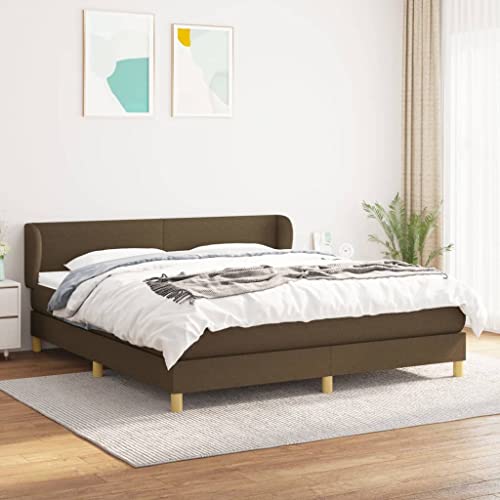 LAPOOH Boxspringbett mit Matratze Dunkelbraun 180x200 cm Stoff, Bettgestell, Bett, Schlafbett, Bed Frame, Schlafzimmer Bett - 3126664 von LAPOOH