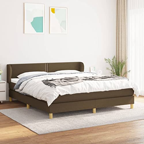 LAPOOH Boxspringbett mit Matratze Dunkelbraun 180x200 cm Stoff, Bettgestell, Bett, Schlafbett, Bed Frame, Schlafzimmer Bett - 3126744 von LAPOOH