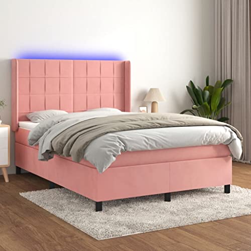 LAPOOH Boxspringbett mit Matratze & LED Rosa 140x200 cm Samt, Bettgestell, Bett, Schlafbett, Bed Frame, Schlafzimmer Bett - 3139570 LAPOOH Boxspringbett mit Matratze & LED Rosa 140x200 cm Samt, Bettgestell, Bett, Schlafbett, Bed Frame, Schlafzimmer Bett - 3139570 von LAPOOH