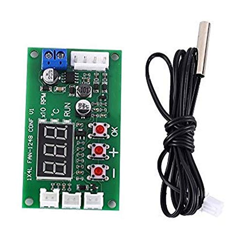 LAPOOH DC 12V 24V 48V 5A 2 3 4 Wire PWM Motor Fan Speed Controller Governor Temperature Control Support EC Fan von LAPOOH