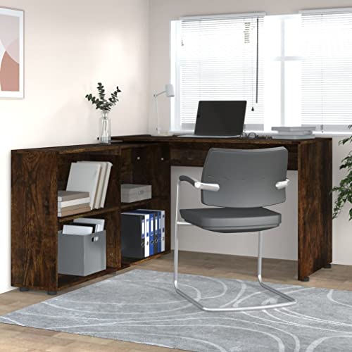 LAPOOH Eckschreibtisch Räuchereiche Holzwerkstoff, Gaming Tisch, Computertisch, Computer Desk, Office Table, Bürotisch, Arbeitstisch, Nähtisch, Pc Tisch - 342662 von LAPOOH